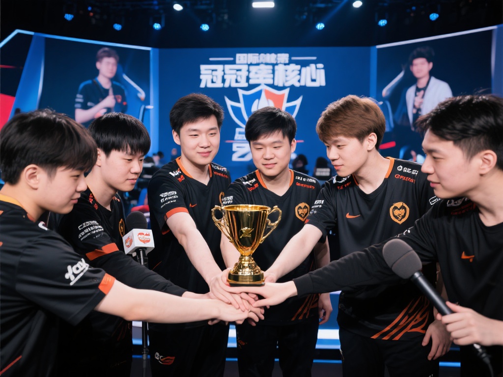 举例来说，某国际性电竞赛事中的冠军队伍，在赛后记者